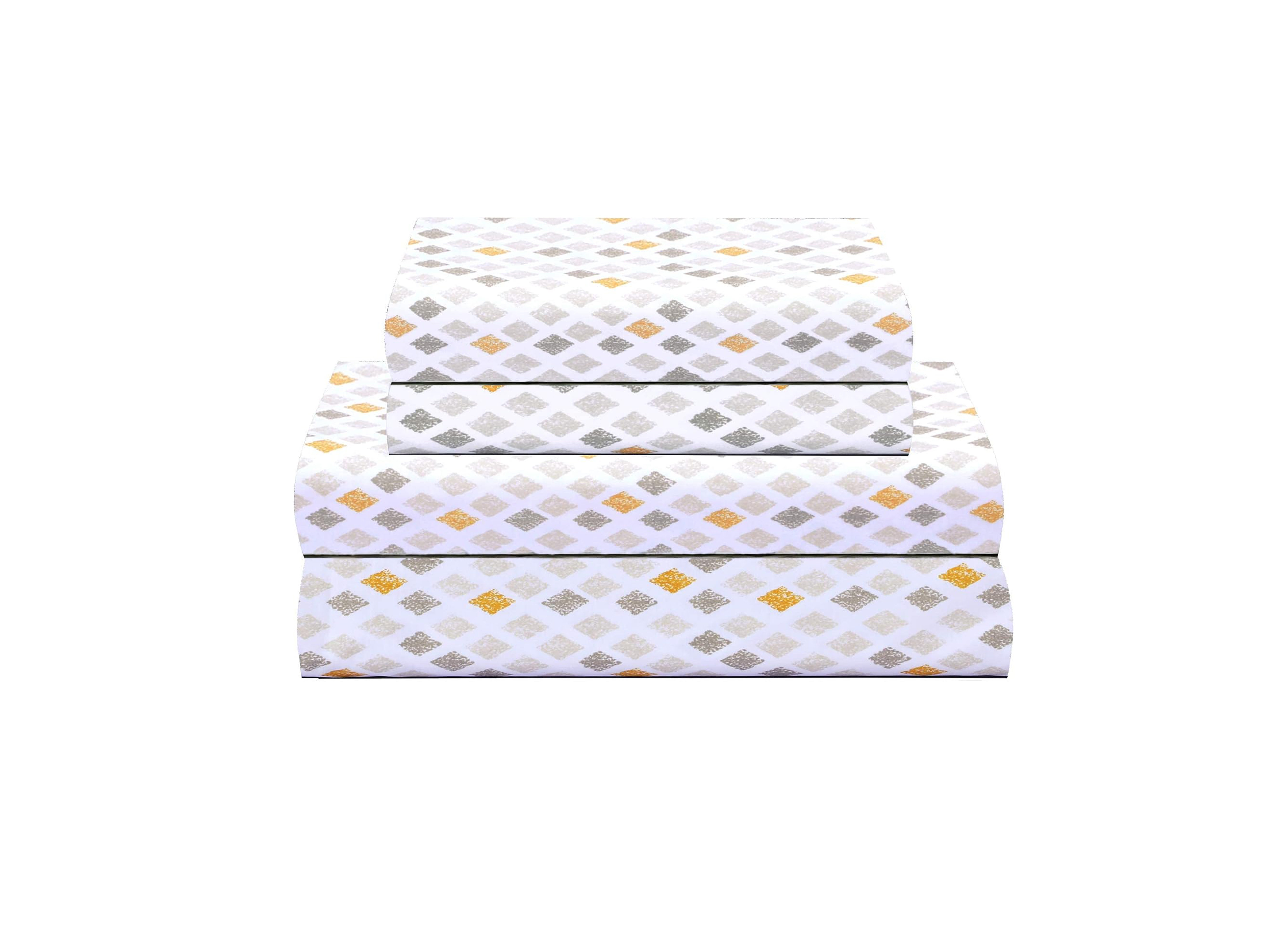 Cotton Rings Inc Luxury 100 Cotton 300 TC 4 Pc Percale Weave Bedding Set, 16" Deep Pocket